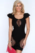 Black Cutout Mesh Backless Sexy Club Dress